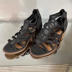 Justice Black and Brown Dress Sandals